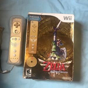 Nintendo Wii The Legend of Zelda: Skyward Sword Gold Remote Bundle •Sealed•